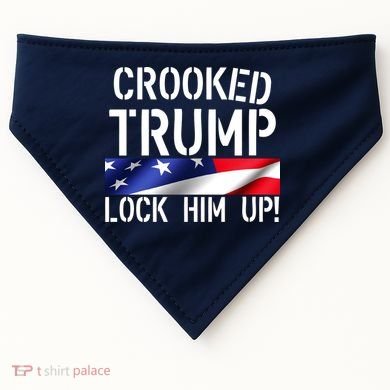 Crooked Trump Lock Him Up USA USA-Made Doggie Bandana