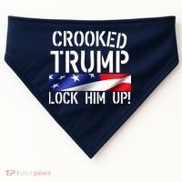 Crooked Trump Lock Him Up USA USA-Made Doggie Bandana thumb 0