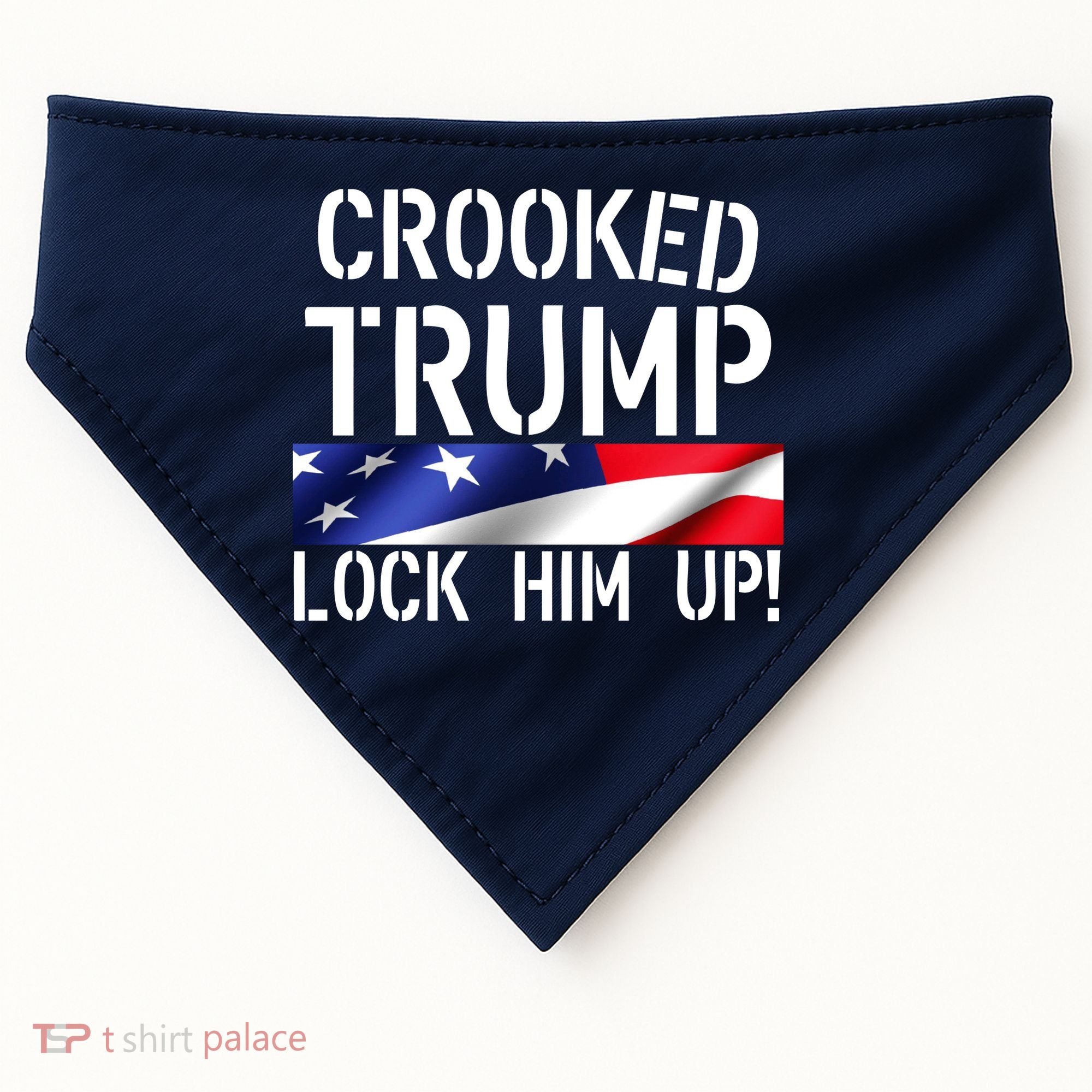 Crooked Trump Lock Him Up USA USA-Made Doggie Bandana