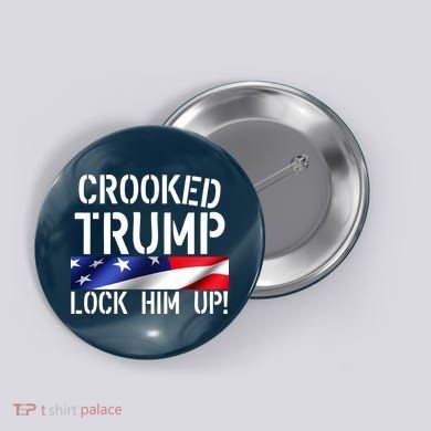 Crooked Trump Lock Him Up USA Button