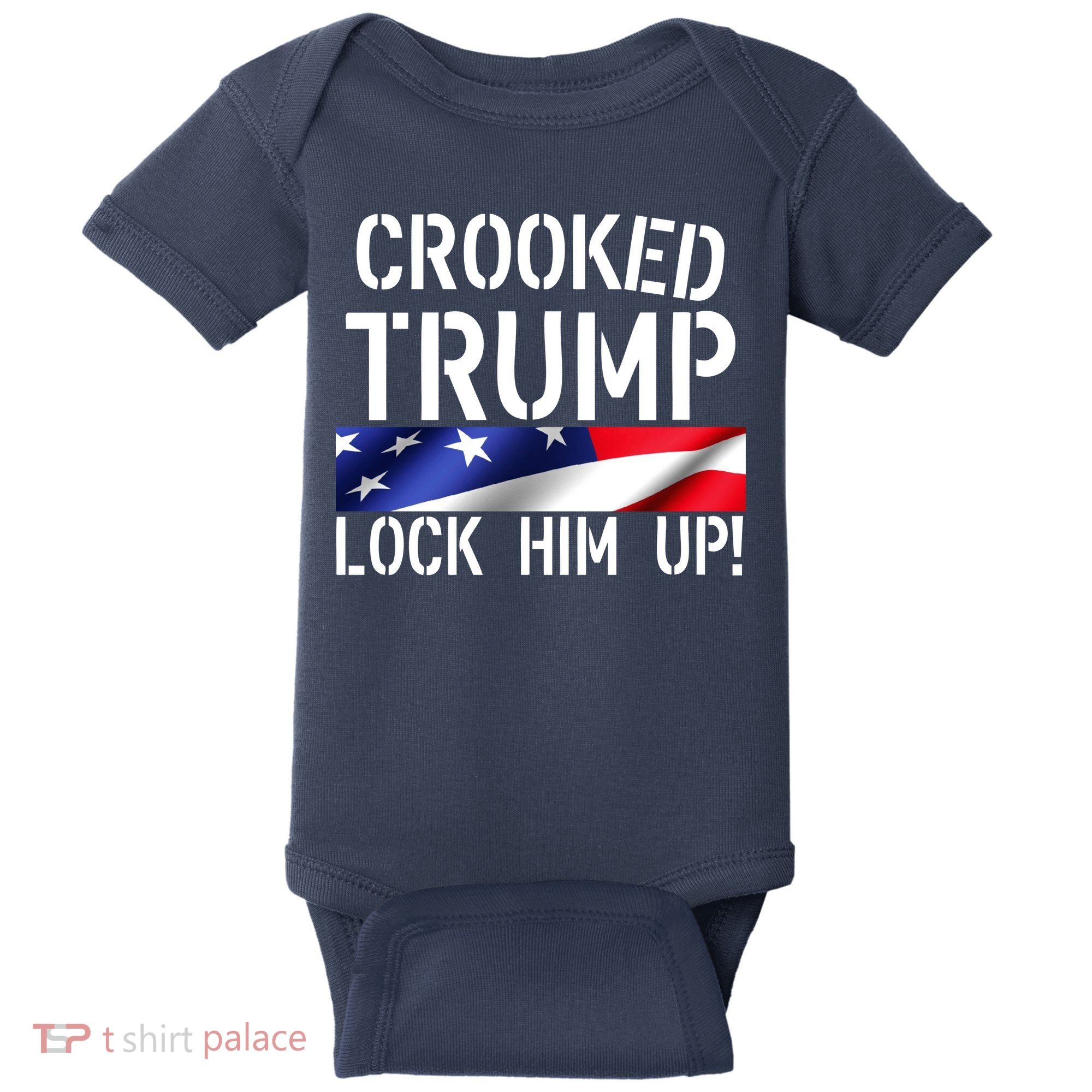 Crooked Trump Lock Him Up USA Baby Bodysuit