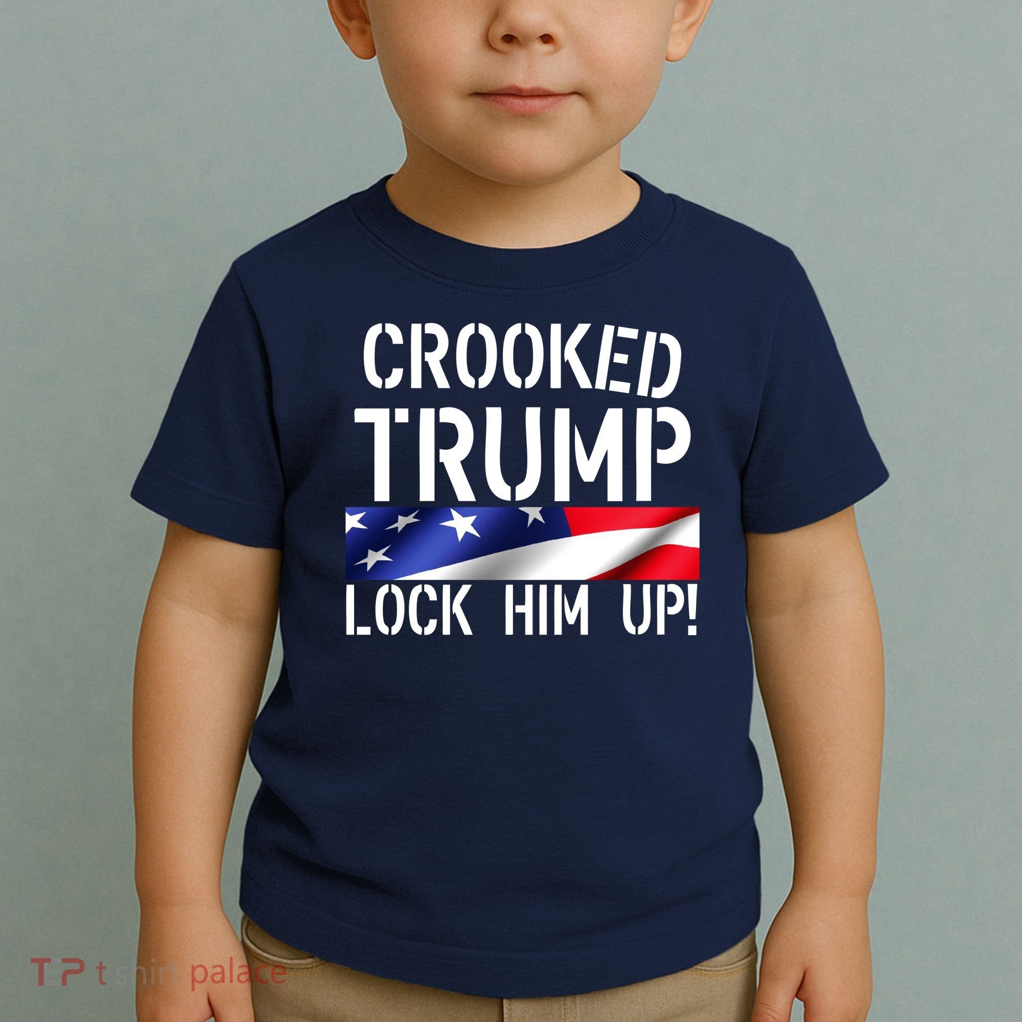 Crooked Trump Lock Him Up USA Toddler T-Shirt