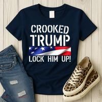 Crooked Trump Lock Him Up USA Women's T-Shirt thumb 3