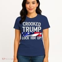 Crooked Trump Lock Him Up USA Women's T-Shirt thumb 4