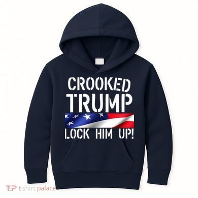 Crooked Trump Lock Him Up USA Kids Hoodie