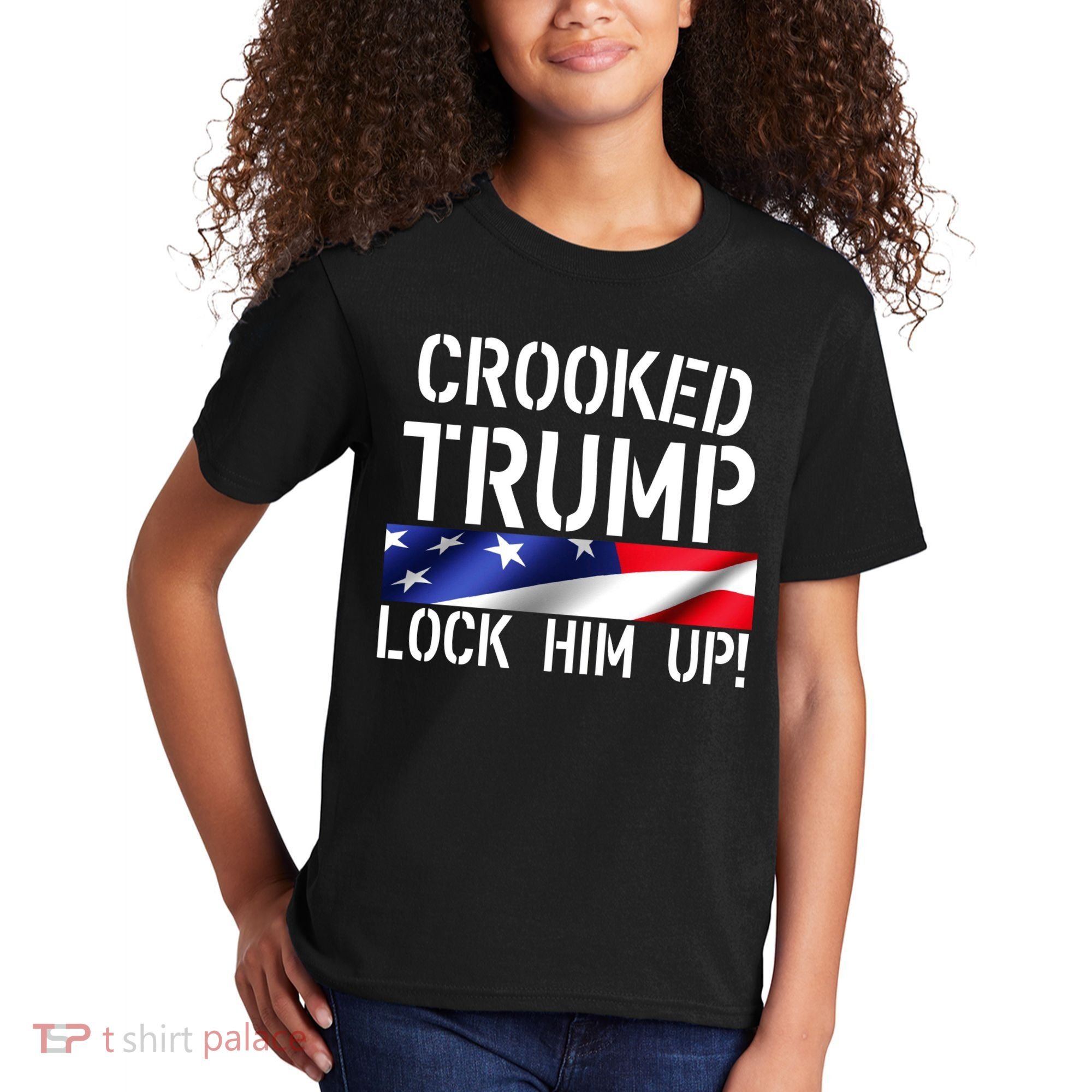 Crooked Trump Lock Him Up USA Kids T-Shirt
