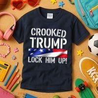Crooked Trump Lock Him Up USA Kids T-Shirt thumb 3