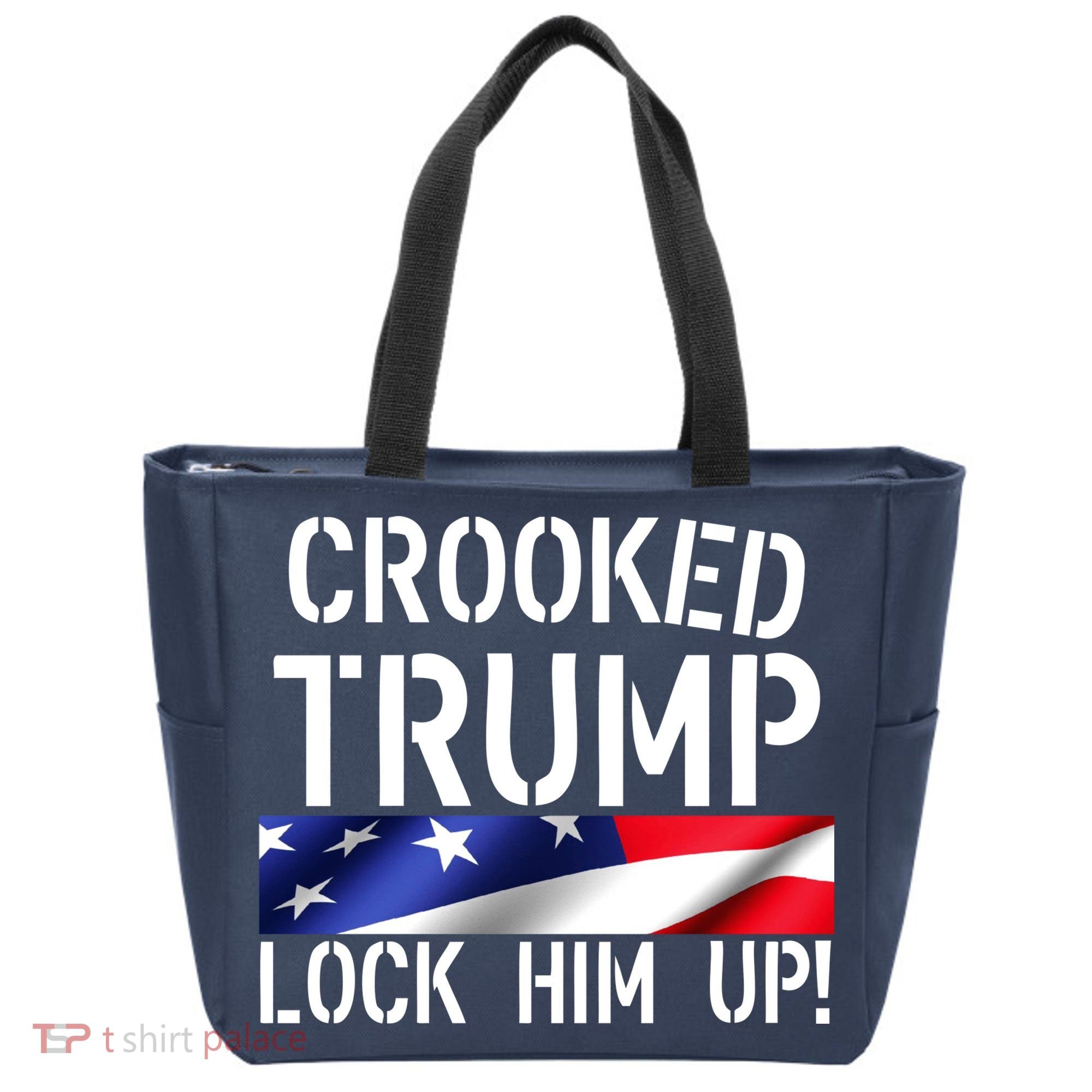 Crooked Trump Lock Him Up USA Tote Bag