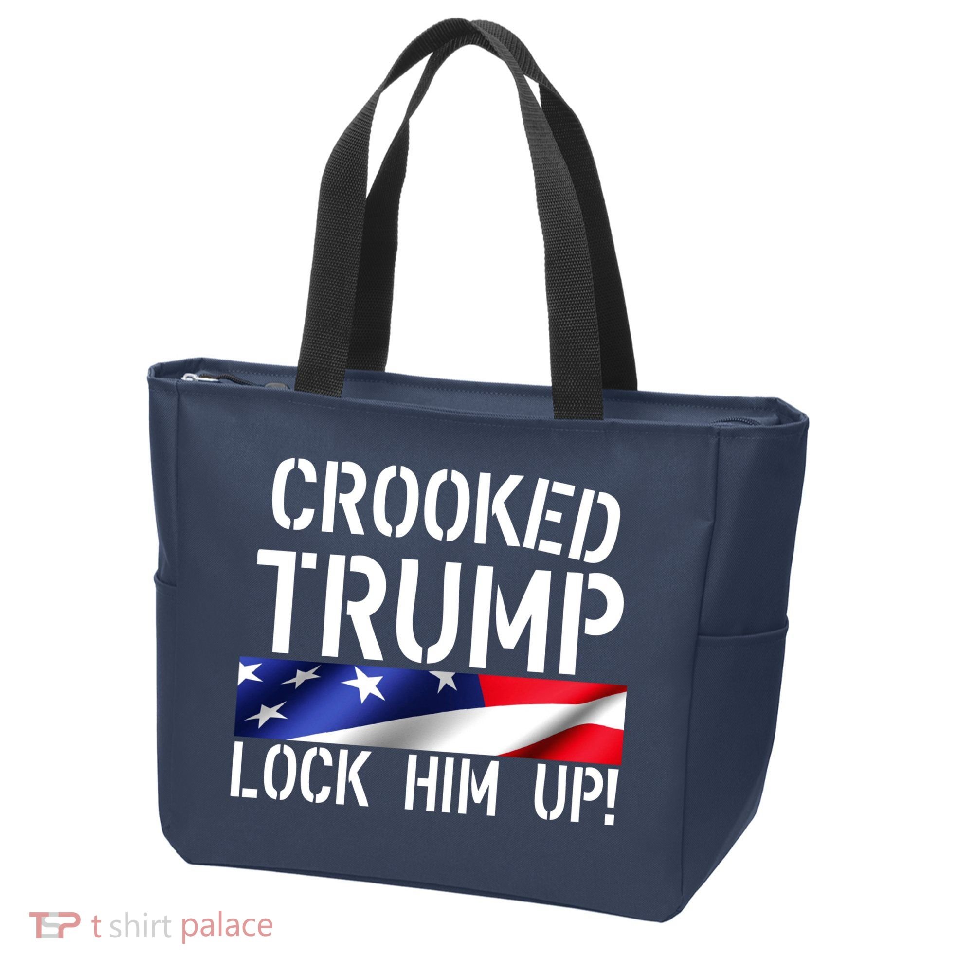 Crooked Trump Lock Him Up USA Tote Bag