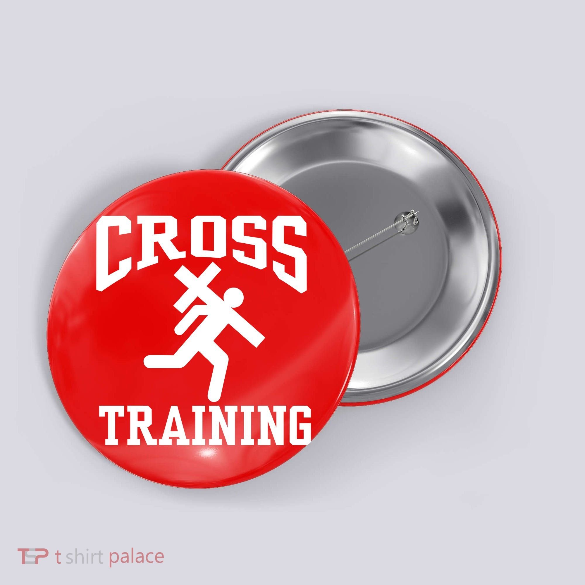 Cross Training Jesus Christian Catholic Button