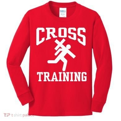 Cross Training Jesus Christian Catholic Kids Long Sleeve Shirt
