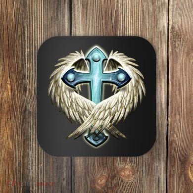 Cross With Wings Coaster