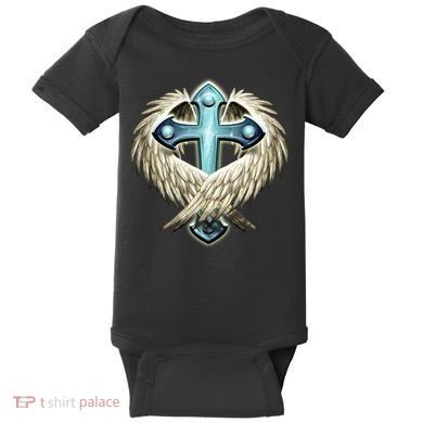 Cross With Wings Baby Bodysuit