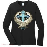 Cross With Wings Women's Long Sleeve Shirt thumb 0