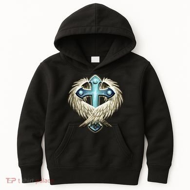 Cross With Wings Kids Hoodie