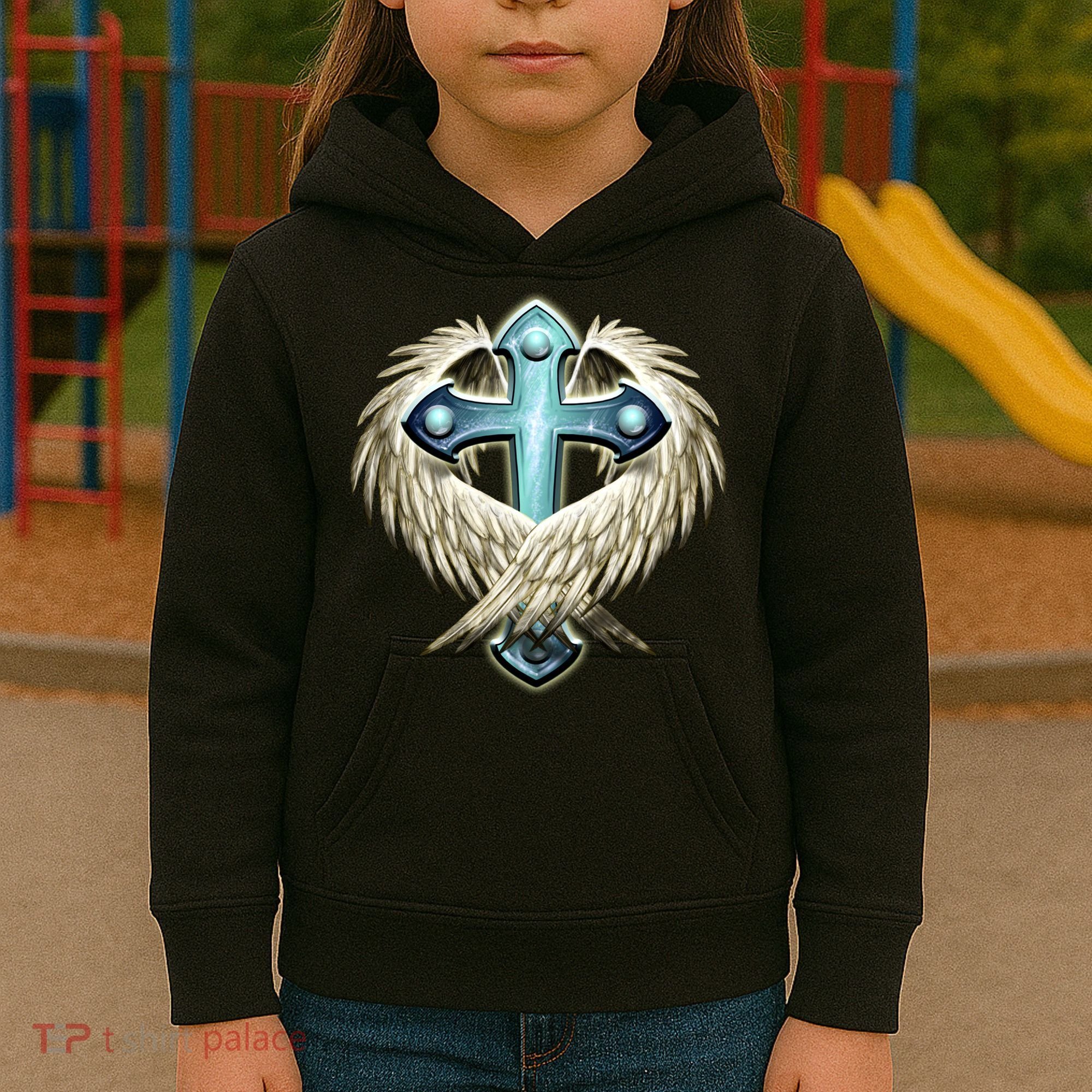 Cross With Wings Kids Hoodie