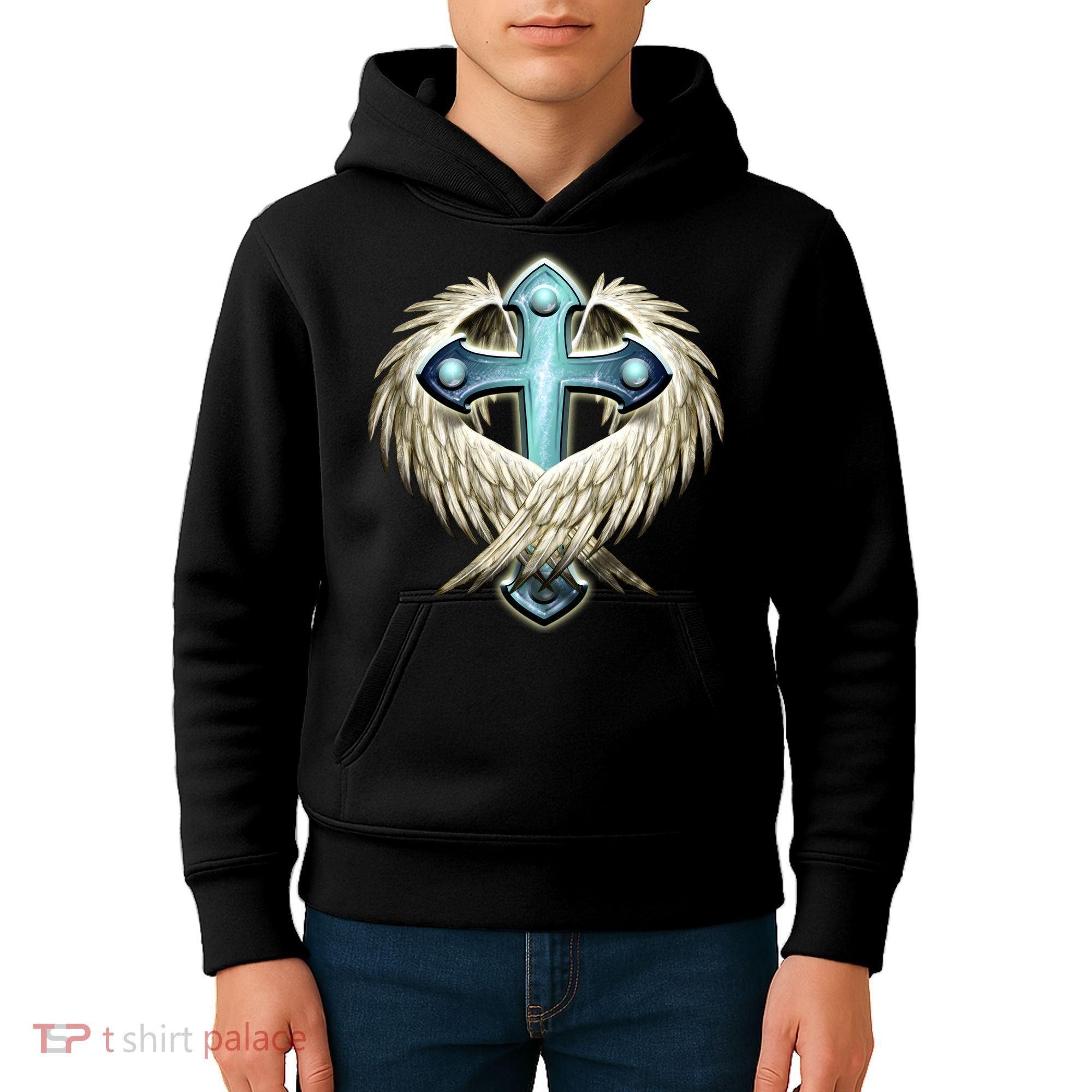 Cross With Wings Kids Hoodie