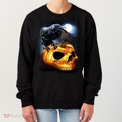 Crow Pumpkin Skull Halloween Women's Sweatshirt