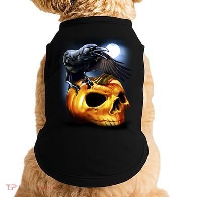 Crow Pumpkin Skull Halloween Doggie Tank