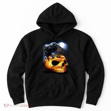 Crow Pumpkin Skull Halloween Hoodie