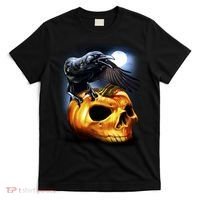 Crow Pumpkin Skull Halloween T-Shirt thumb 0