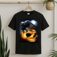 Crow Pumpkin Skull Halloween T-Shirt thumb 2