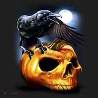 Crow Pumpkin Skull Halloween Beanie thumb 2
