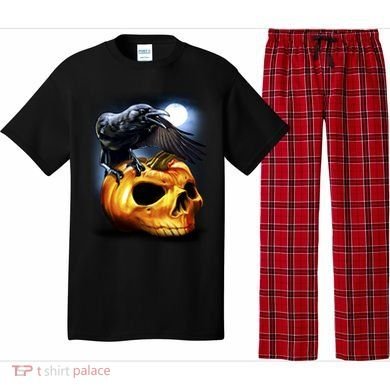 Crow Pumpkin Skull Halloween Pajama Set