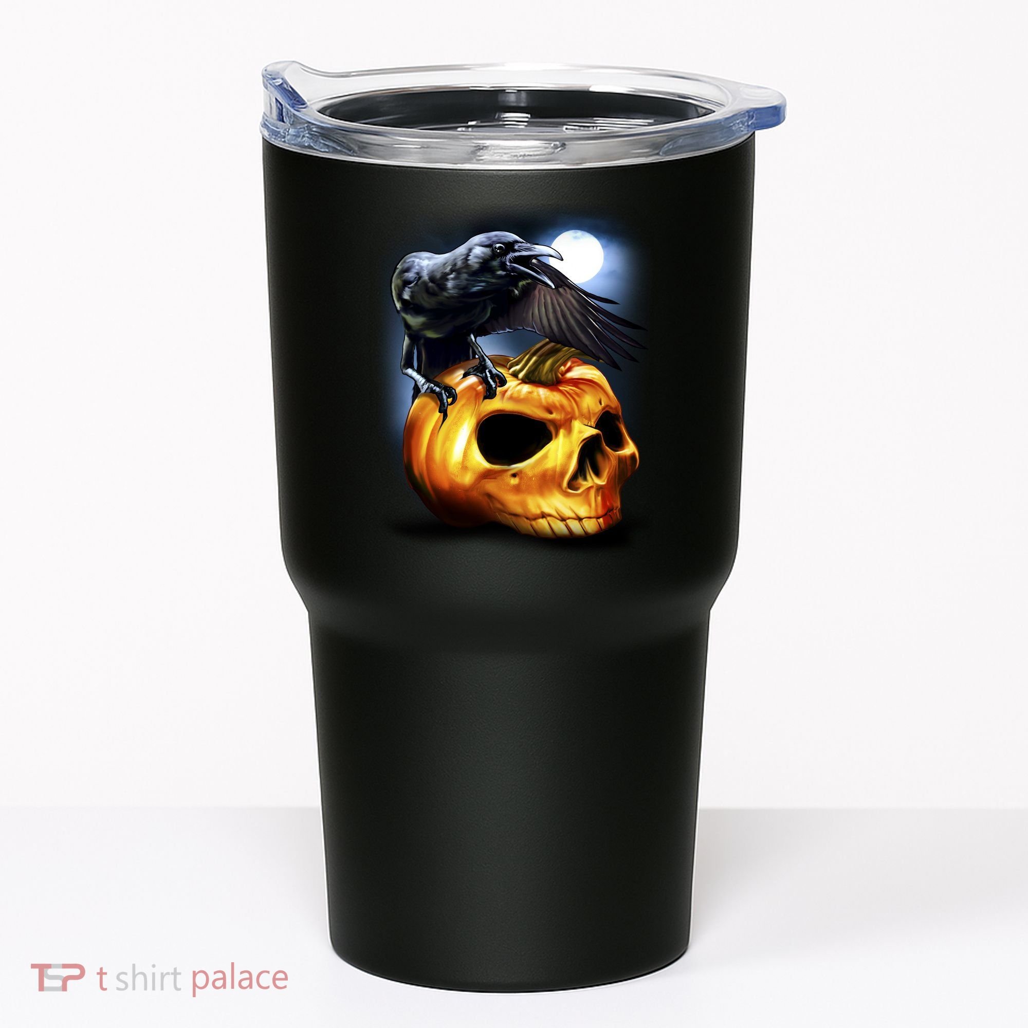 Crow Pumpkin Skull Halloween Tumbler