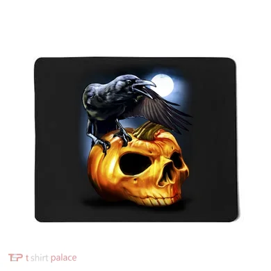 Crow Pumpkin Skull Halloween Mousepad