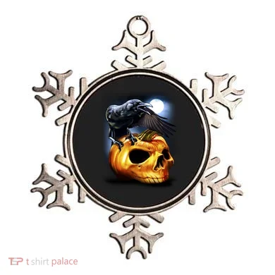 Crow Pumpkin Skull Halloween Ornament