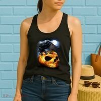 Crow Pumpkin Skull Halloween Women's Tank Top thumb 2