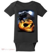 Crow Pumpkin Skull Halloween Baby Bodysuit thumb 0