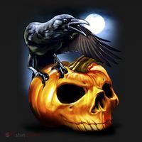 Crow Pumpkin Skull Halloween Tie-Dye Long Sleeve Shirt thumb 2