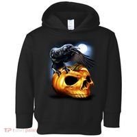 Crow Pumpkin Skull Halloween Toddler Hoodie thumb 0