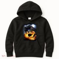 Crow Pumpkin Skull Halloween Kids Hoodie thumb 0