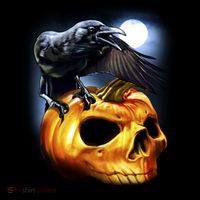 Crow Pumpkin Skull Halloween Tote Bag thumb 4