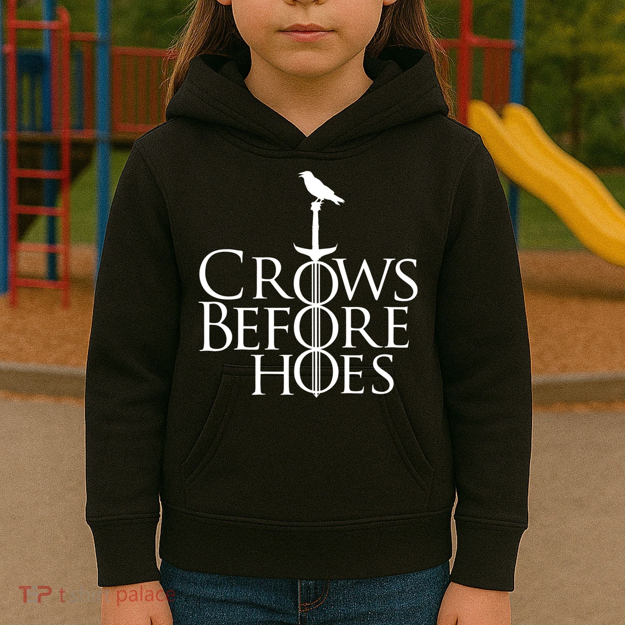 Crows Before Hoes Kids Hoodie