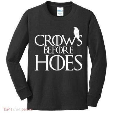 Crows Before Hoes Funny Tv Series Kids Long Sleeve Shirt