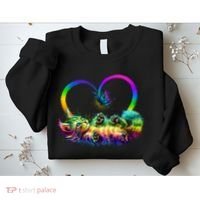 Cute Rainbow Paint Kitten Butterfly Heart Sweatshirt thumb 2