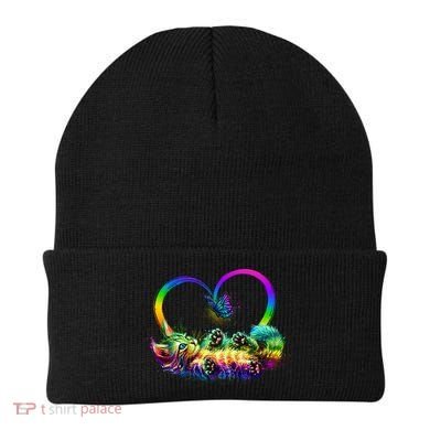 Cute Rainbow Paint Kitten Butterfly Heart Beanie