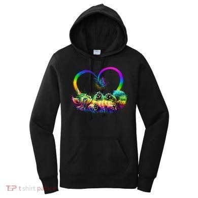 Cute Rainbow Paint Kitten Butterfly Heart Women's Hoodie