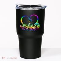 Cute Rainbow Paint Kitten Butterfly Heart Tumbler thumb 0