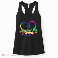 Cute Rainbow Paint Kitten Butterfly Heart Women's Tank Top thumb 0