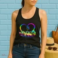 Cute Rainbow Paint Kitten Butterfly Heart Women's Tank Top thumb 2