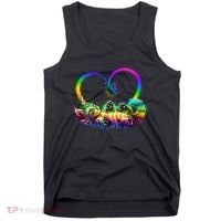 Cute Rainbow Paint Kitten Butterfly Heart Tank Top thumb 0