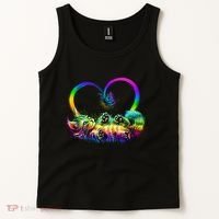 Cute Rainbow Paint Kitten Butterfly Heart Tank Top thumb 2