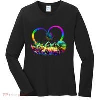 Cute Rainbow Paint Kitten Butterfly Heart Women's Long Sleeve Shirt thumb 0