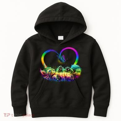 Cute Rainbow Paint Kitten Butterfly Heart Kids Hoodie