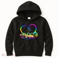 Cute Rainbow Paint Kitten Butterfly Heart Kids Hoodie thumb 0
